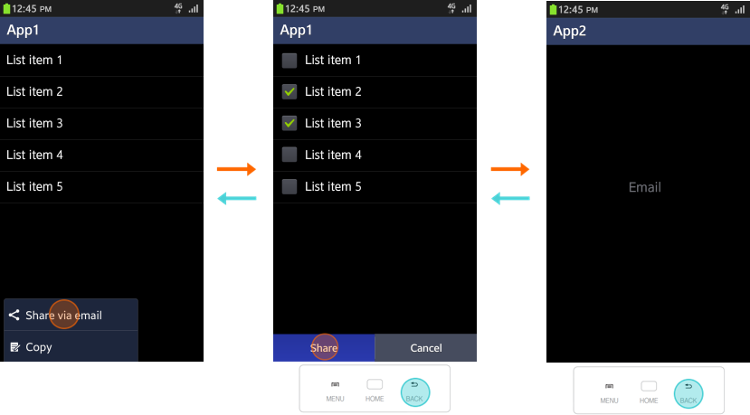 Navigation between applications